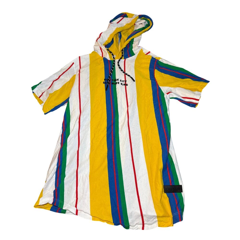 Vox Populi for the people striped hooded t shirt mens medium colorful streetwear
